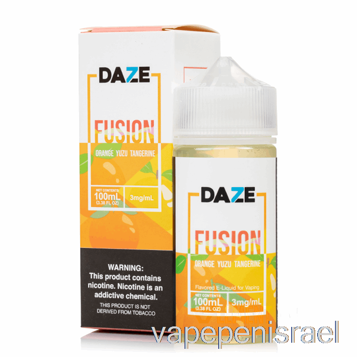 חד פעמי Vape ישראל כתום יוזו קלמנטינה - 7 Daze Fusion - 100 מ"ל 3 מ"ג